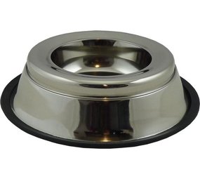 Papillon Pet Products Taça de aço inoxidável à prova de derramamento com lábio de borracha