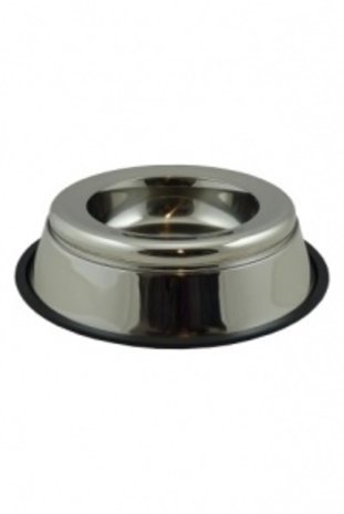 Papillon Pet Products Taça de aço inoxidável à prova de derramamento com lábio de borracha Papillon Pet Products Taça de aço inoxidável à prova de derramamento com lábio de borracha