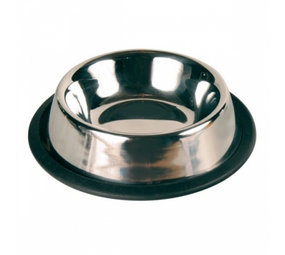 Papillon Pet Products Tigela para alimentos em aço inoxidável com lábio de borracha 23 cm 0,70 l Papillon Pet Products Tigela para alimentos em aço inoxidável com lábio de borracha 23 cm 0,70 l