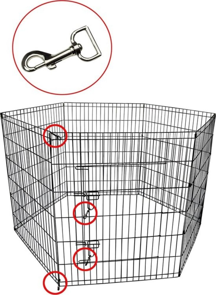 Papillon Pet Products Puppyren zwart 8 elementen 80 x 100 cm Papillon Pet Products Puppyren zwart 8 elementen 80 x 100 cm