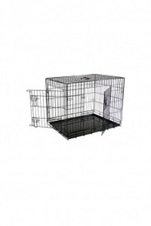 Papillon Pet Products Gaiola de arame leve de 2 portas preta Papillon Pet Products Gaiola de arame leve de 2 portas preta