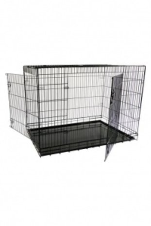 Papillon Pet Products Jaula de alambre ligera 2 puertas negra