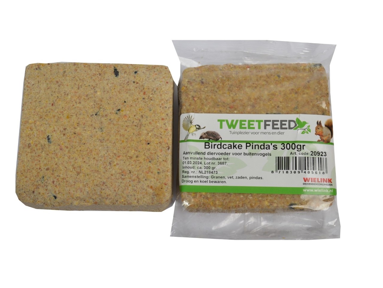 Tweetfeed Tweetfeed Birdcake Pinda's 300gr Tweetfeed Tweetfeed Birdcake Pinda's 300gr
