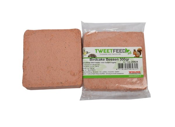 Tweetfeed Tweetfeed Birdcake Bessen 300gr Tweetfeed Tweetfeed Birdcake Bessen 300gr