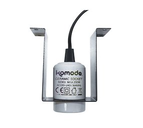 Komodo Komodo Ceramic ES Lamp Fixture Euro Plug & Mounting Bracket Komodo Komodo Ceramic ES Lamp Fixture Euro Plug & Mounting Bracket