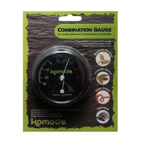 Komodo Komodo Combined Thermometer & Hygrometer Analog Komodo Komodo Combined Thermometer & Hygrometer Analog