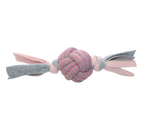 Happy Pet Little Rascals Fleecy Rope Ball Tugger Pink