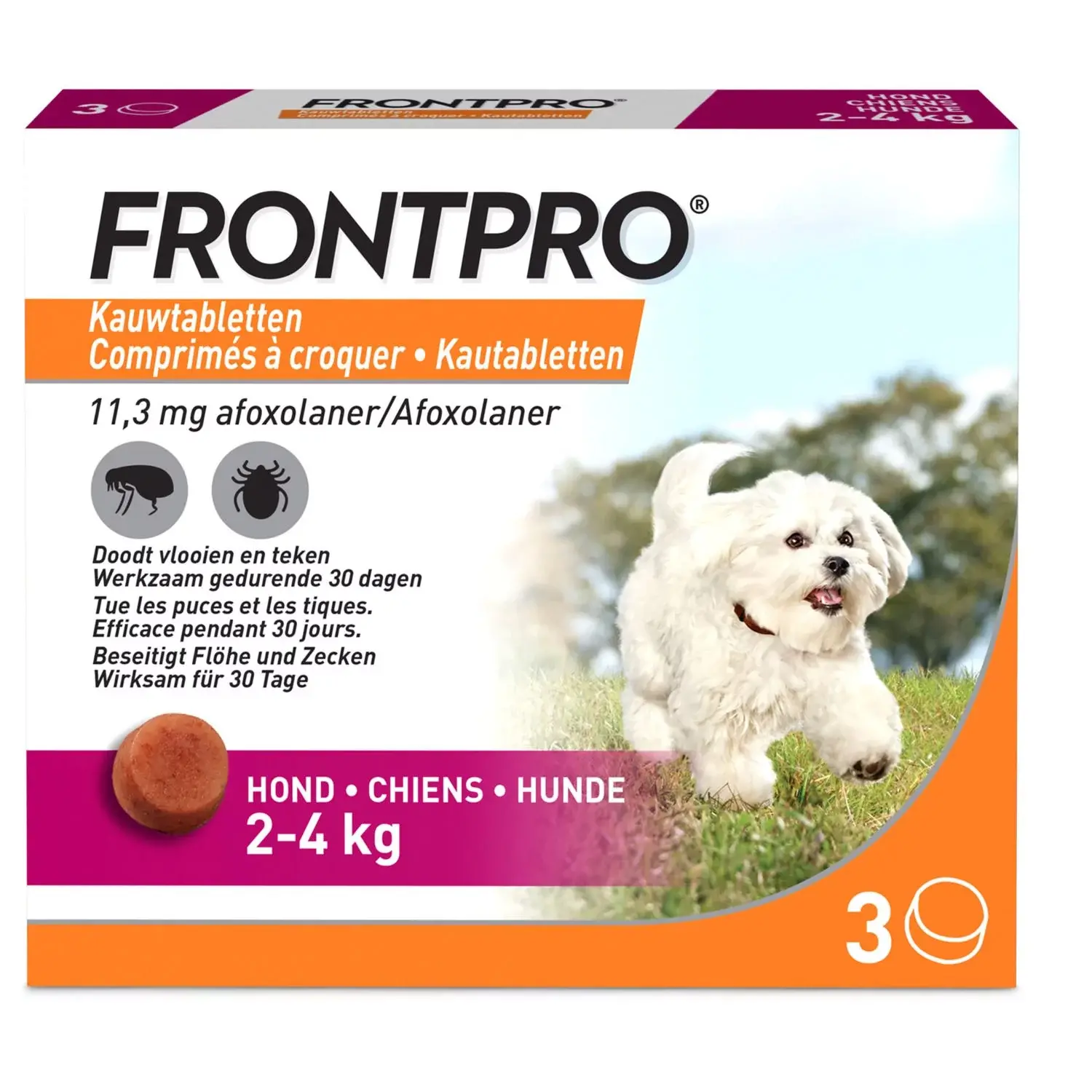 Frontpro - Comprimés anti-puces et anti-tiques pour chiens