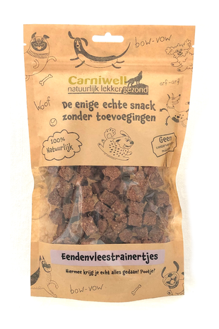 Carniwell Carniwell Eendenvleestrainertjes 200g Carniwell Carniwell Eendenvleestrainertjes 200g