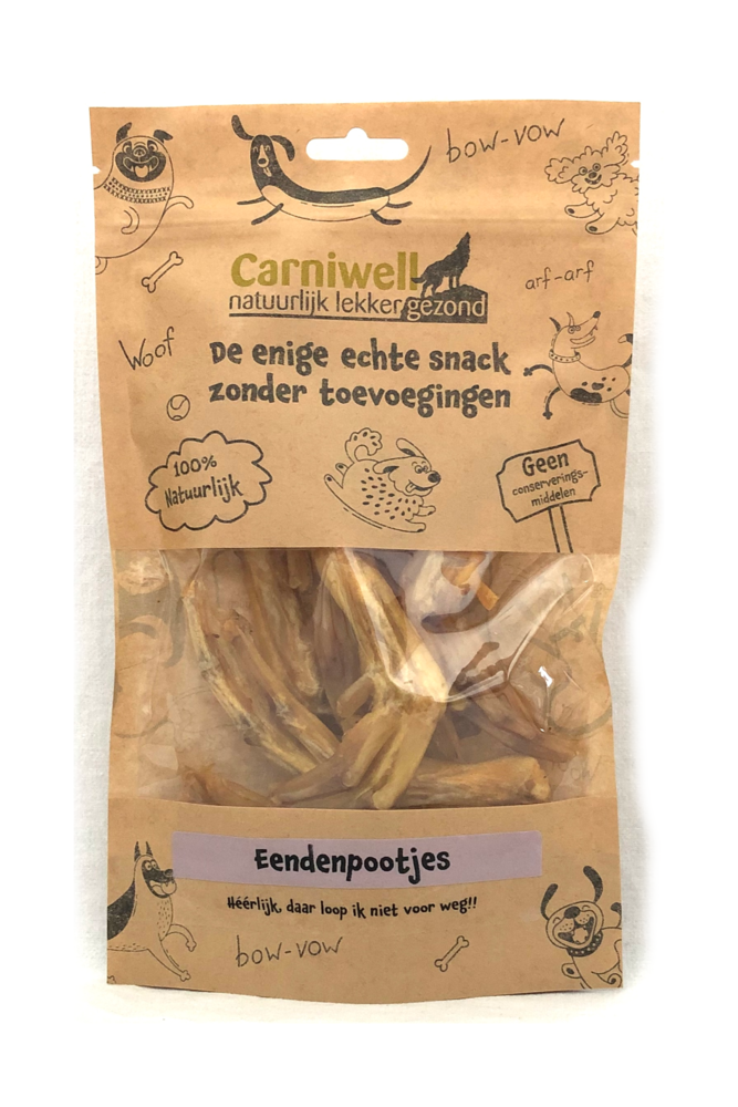 Carniwell Carniwell Eendenpootjes 100g Carniwell Carniwell Eendenpootjes 100g