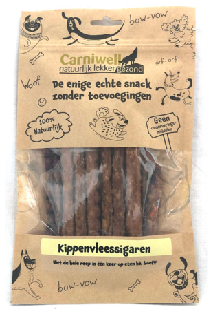 Carniwell Carniwell Chicken meat cigars 100g Carniwell Carniwell Chicken meat cigars 100g