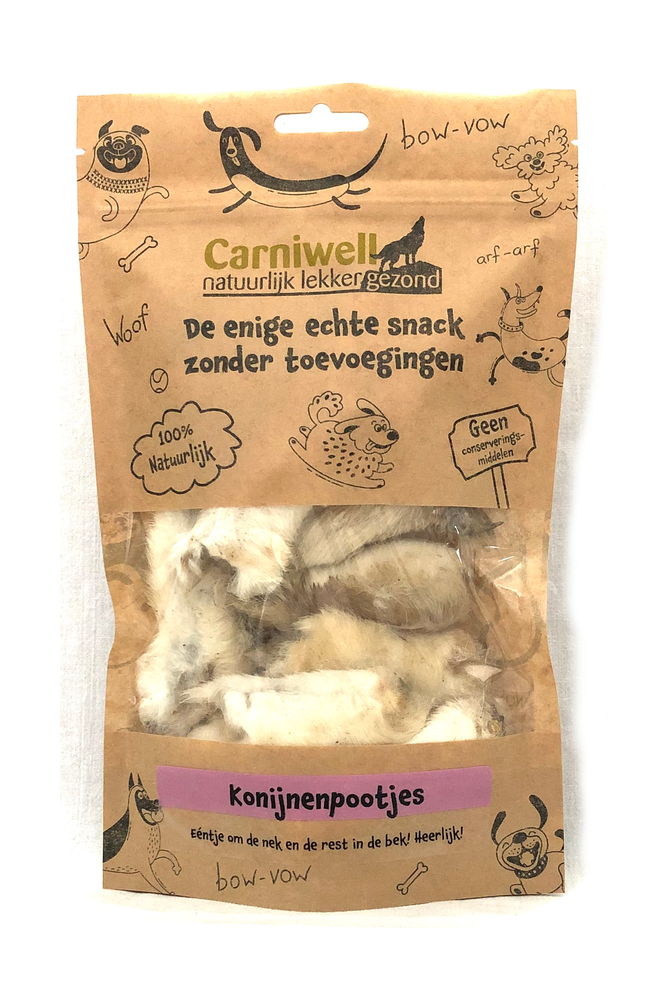 Carniwell Carniwell Rabbit Legs with fur 100g Carniwell Carniwell Rabbit Legs with fur 100g