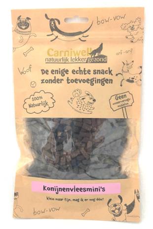 Carniwell Carniwell Konijnenvleesmini's 200g Carniwell Carniwell Konijnenvleesmini's 200g