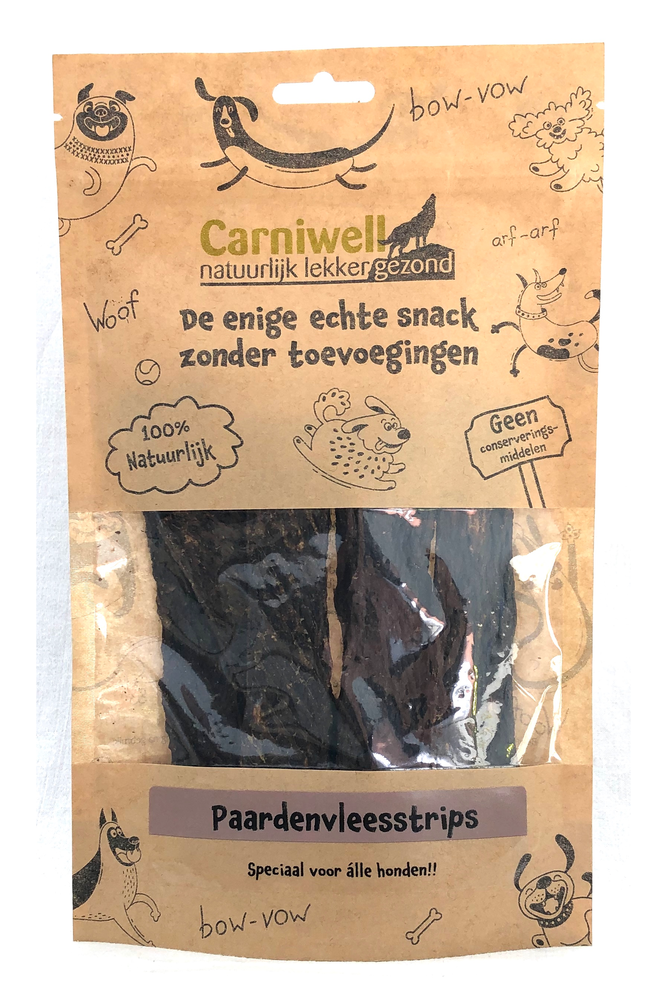 Carniwell Carniwell Horse meat strips 100g Carniwell Carniwell Horse meat strips 100g