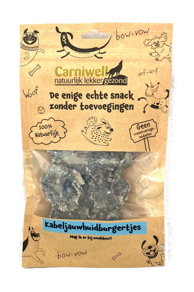 Carniwell Carniwell Hamburger di pelle di merluzzo 80g