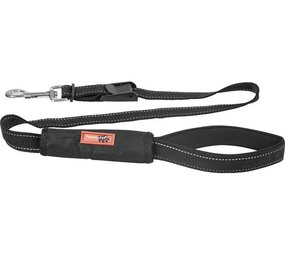 Patento Pet Walk and drive riem sport kort zwart 1,2 m / 2,5 cm