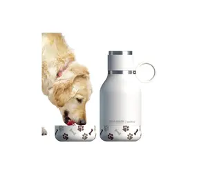 Asobu Tritan per bottiglia per cani (bottiglia per cani inossidabile bianco)