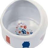 Boon Boon Cavia voerbak anti-mors steen wit met pastel print 12 cm Boon Boon Cavia voerbak anti-mors steen wit met pastel print 12 cm