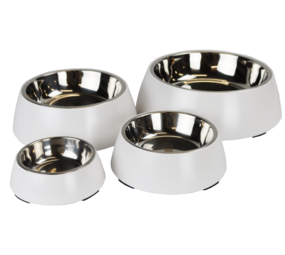 Pet-Joy Pet-Joy The DoggyBowl Metallic White M Pet-Joy Pet-Joy The DoggyBowl Metallic White M