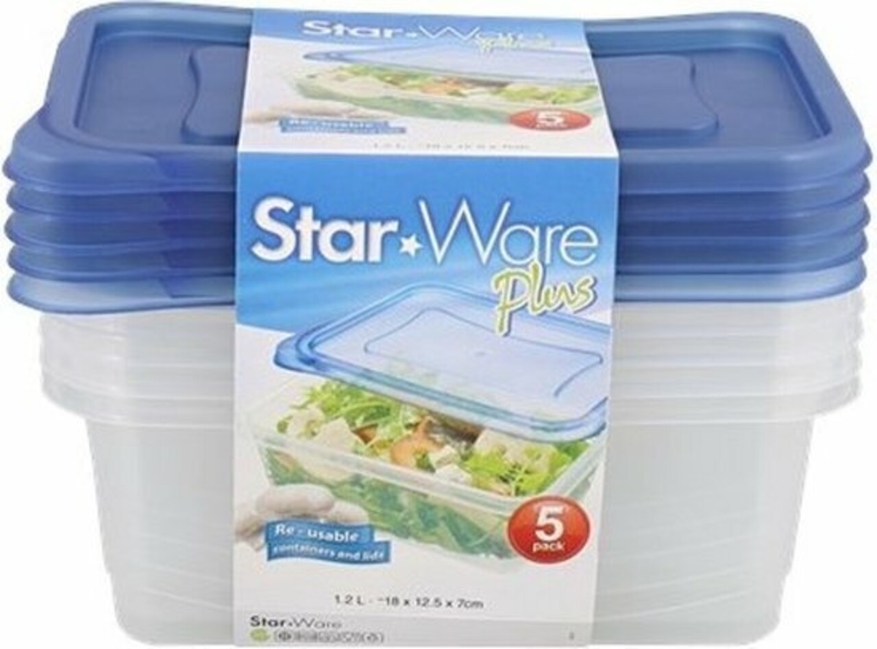 Star Ware Star Ware Plus Vershoudbakjes 5 stuks Star Ware Star Ware Plus Vershoudbakjes 5 stuks