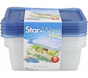 Star Ware Star Ware Plus Vershoudbakjes 5 stuks Star Ware Star Ware Plus Vershoudbakjes 5 stuks