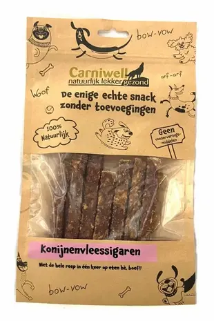 Carniwell Carniwell Sigari di carne di coniglio 100g
