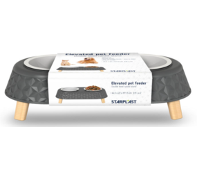 Starplast Starplast Dubbele Voerbak grijs Starplast Starplast Dubbele Voerbak grijs