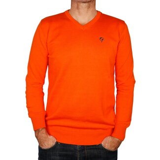Q1905 Heren Pullover V-neck Marden Orange