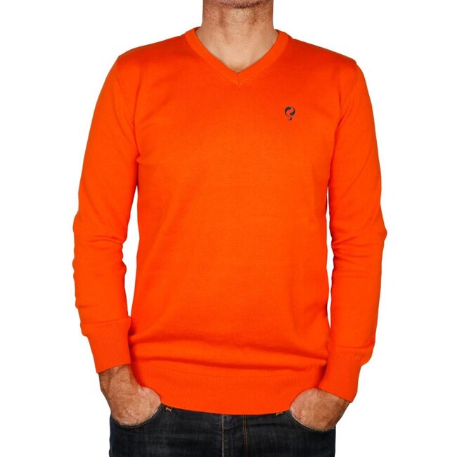 Heren Pullover V-neck Marden Orange