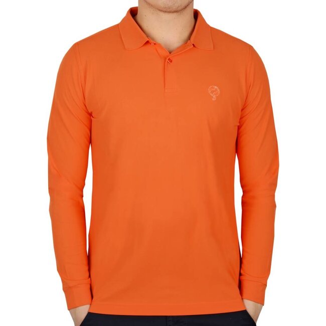 Heren Longsleeve Polo JL High Orange