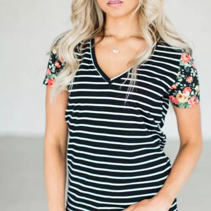 Floral Stripe Top