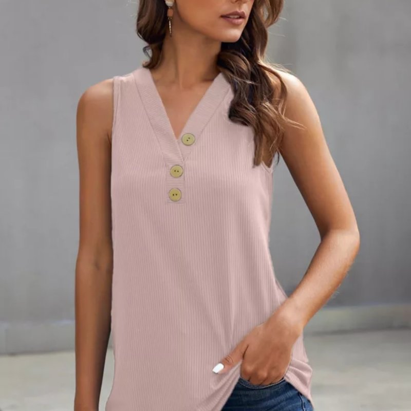 Pink 3 button Top