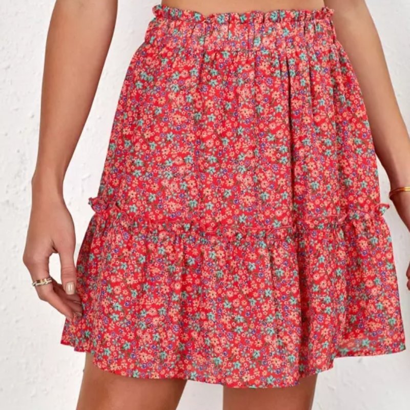Red Floral print dress