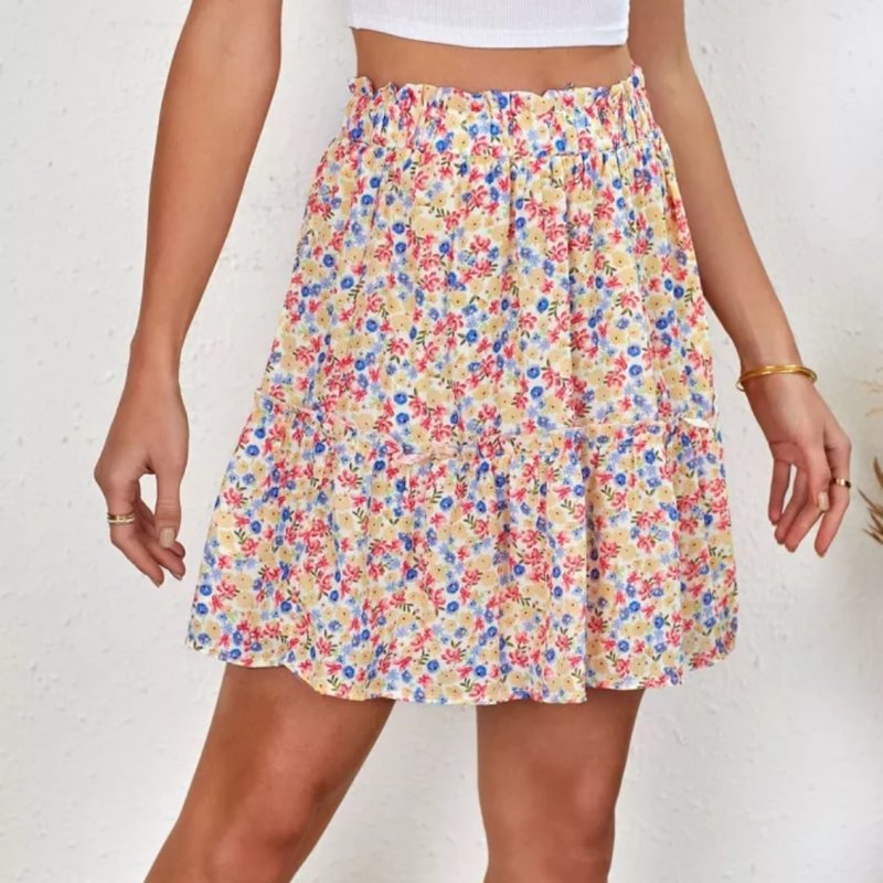 Yellow Floral Skirt