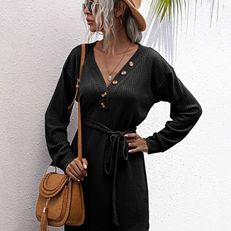 Black Button Dress