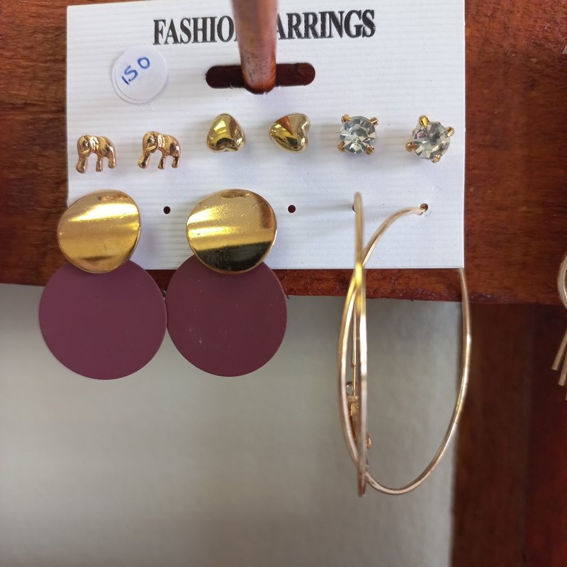 Purple Round Earings