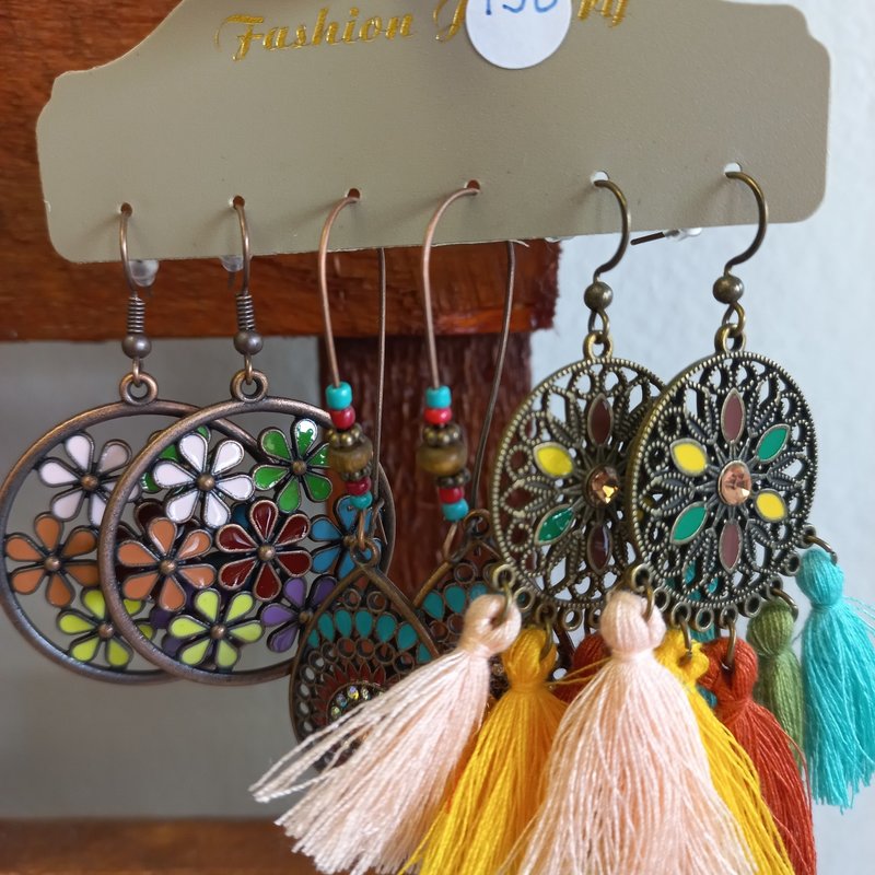 Multicolour Flower Earings