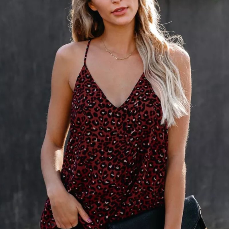 Red Leopard Racerback