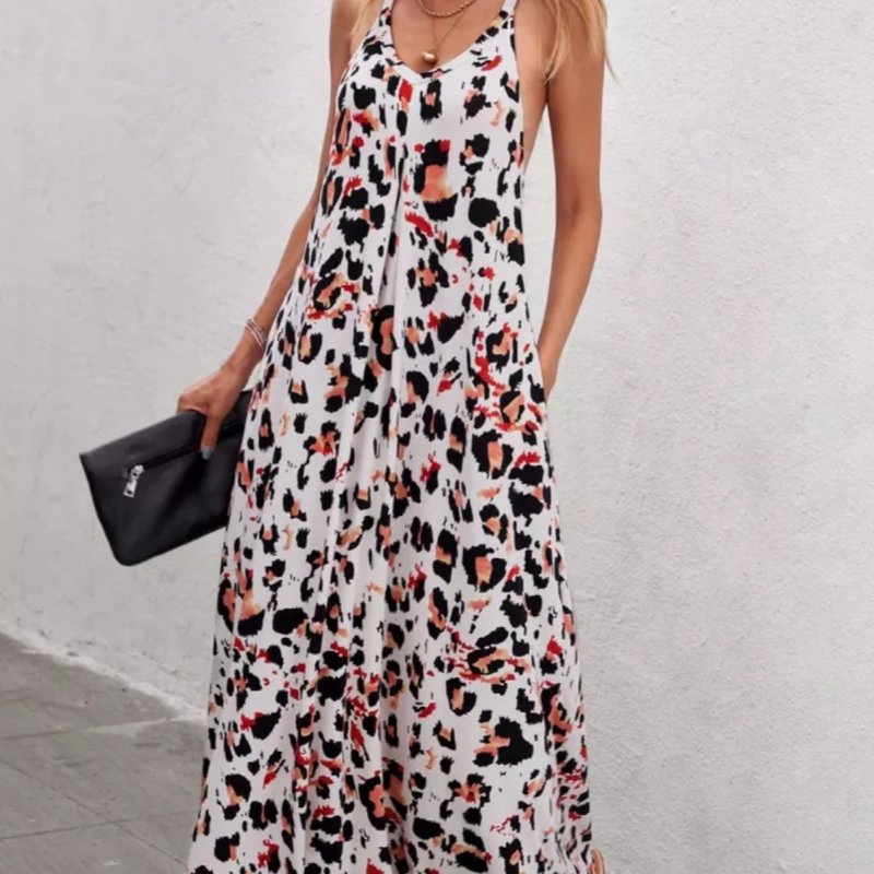 White Leopard Maxi Dress