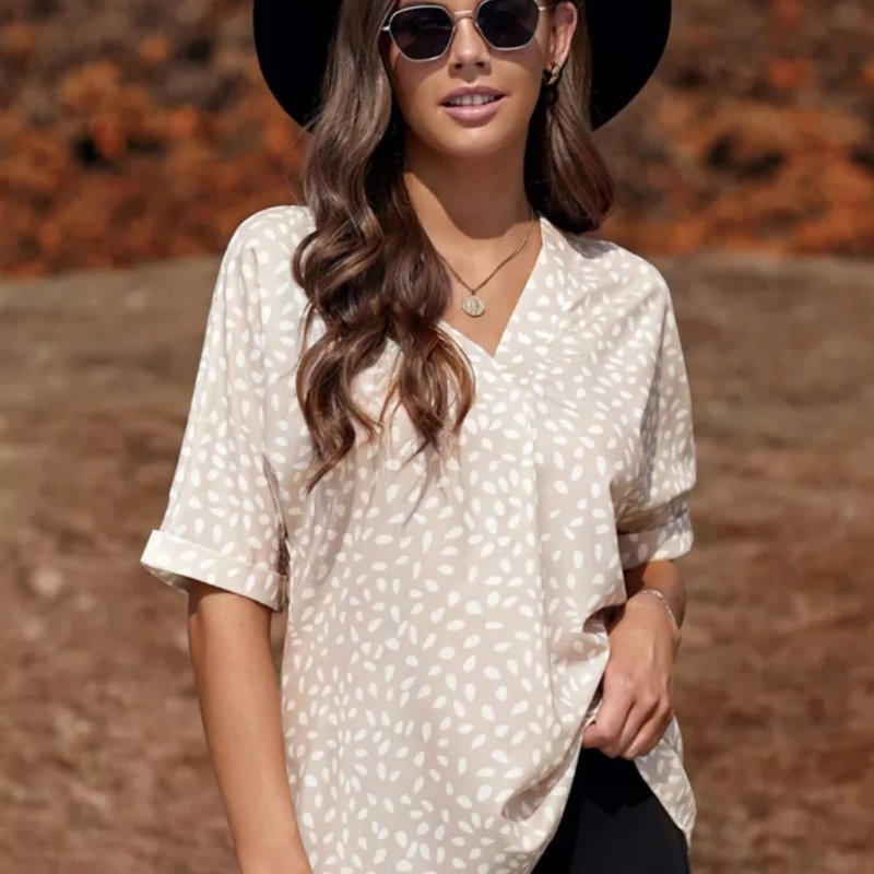 Beige Chloe V-neck