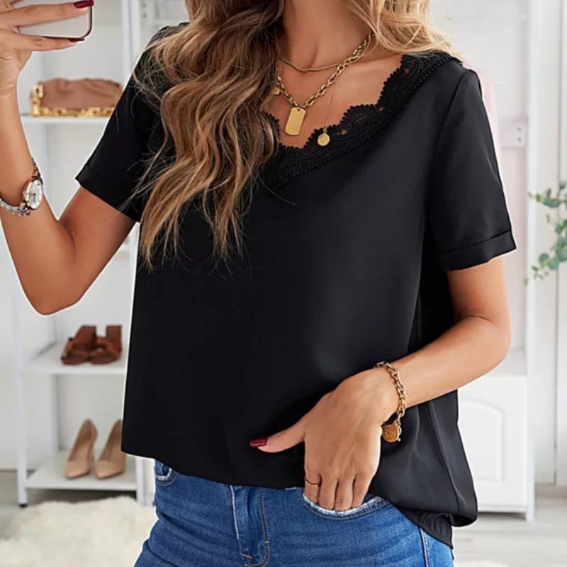 Black Lace V-neck