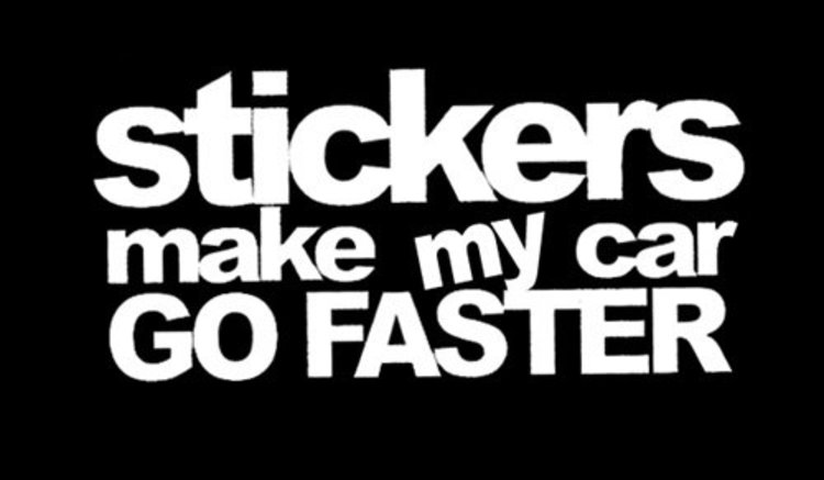 Sticker makes my car go faster