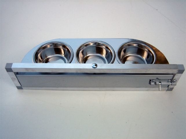 Draaiplateau voor volière met 3 voerbakken | Gemakkelijk & hygiënisch voeren