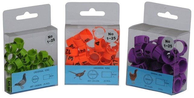 Clickring kip 16 mm genummerd