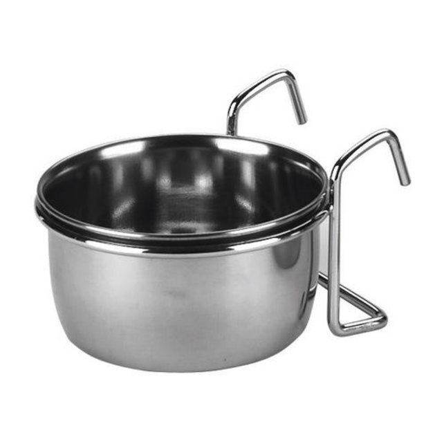RVS bakje 9 cm met ophanghaak – Voor volière & vogelkooi RVS bakje 9 cm met ophanghaak – Voor volière & vogelkooi