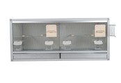 Tweedelige aluminium broedkooi voor kanaries met kunststof nesten Tweedelige aluminium broedkooi voor kanaries met kunststof nesten