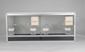 Tweedelige aluminium broedkooi voor kanaries met kunststof nesten Tweedelige aluminium broedkooi voor kanaries met kunststof nesten
