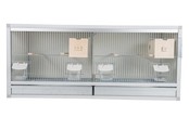 Aluminium broedkooi 100 cm breed 2 vakken met tropen nestlade Aluminium broedkooi 100 cm breed 2 vakken met tropen nestlade