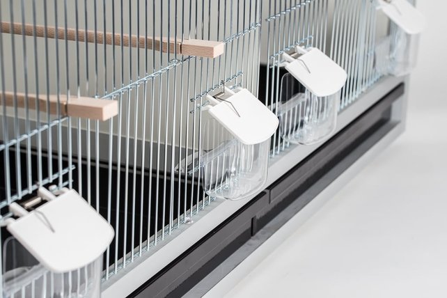 Aluminium broedkooi 100 cm breed 2 vakken met tropen nestlade Aluminium broedkooi 100 cm breed 2 vakken met tropen nestlade