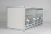 Aluminium broedkooi 100 cm breed 2 vakken met tropen nestlade Aluminium broedkooi 100 cm breed 2 vakken met tropen nestlade